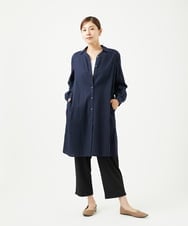 NGEJB10390 GIANNI LO GIUDICE(ジャンニ ロ ジュディチェ) [洗える]コットンローンピンタックロングブラウス ネイビー