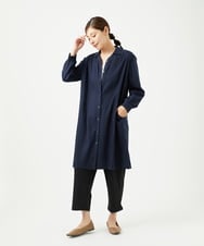 NGEJB10390 GIANNI LO GIUDICE(ジャンニ ロ ジュディチェ) [洗える]コットンローンピンタックロングブラウス ネイビー