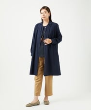NGEJB10390 GIANNI LO GIUDICE(ジャンニ ロ ジュディチェ) [洗える]コットンローンピンタックロングブラウス ネイビー