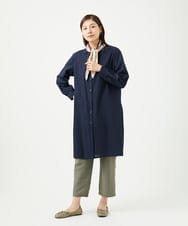 NGEJB10390 GIANNI LO GIUDICE(ジャンニ ロ ジュディチェ) [洗える]コットンローンピンタックロングブラウス ネイビー