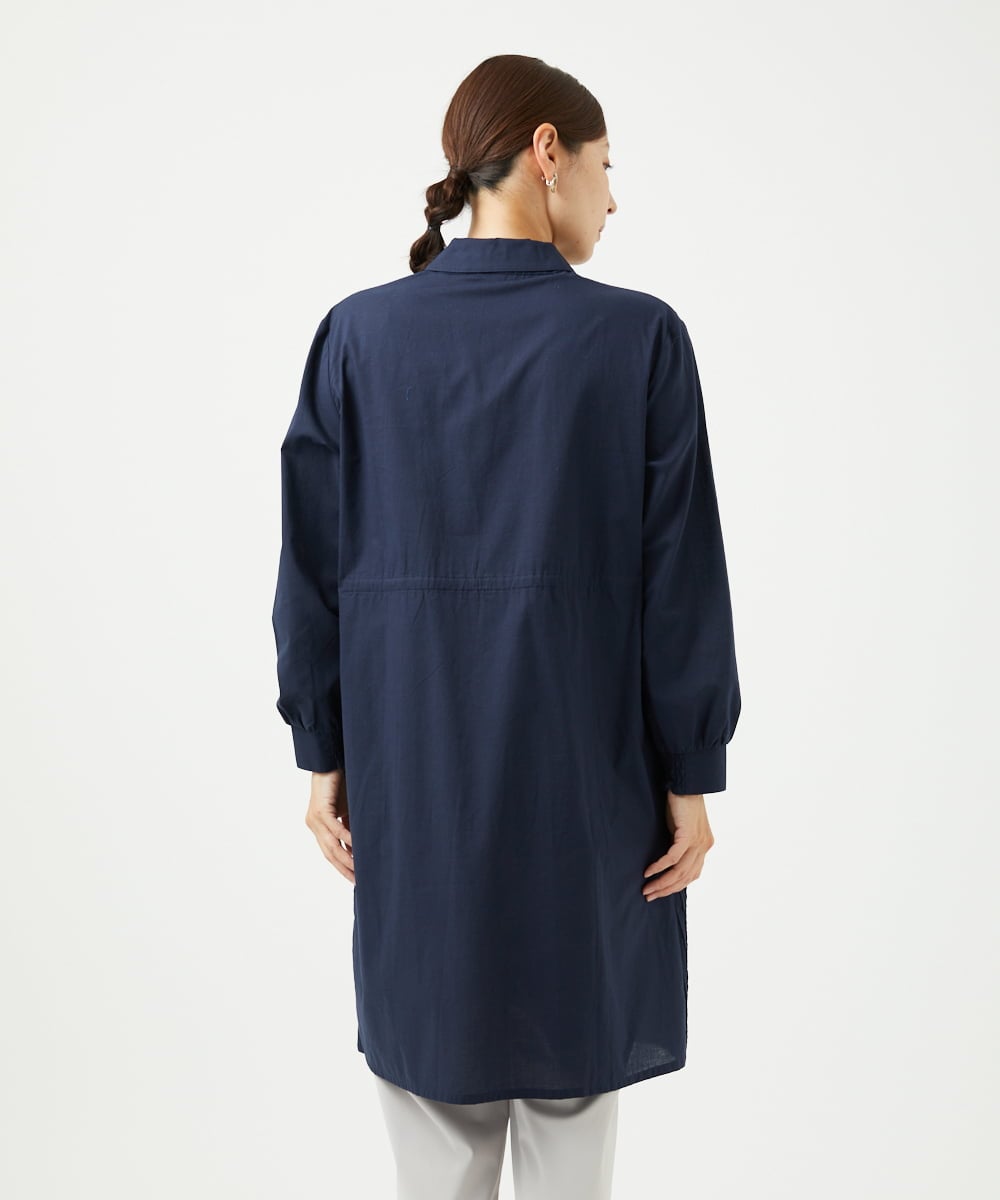 NGEJB10390 GIANNI LO GIUDICE(ジャンニ ロ ジュディチェ) [洗える]コットンローンピンタックロングブラウス ネイビー
