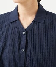 NGEJB10390 GIANNI LO GIUDICE(ジャンニ ロ ジュディチェ) [洗える]コットンローンピンタックロングブラウス ネイビー