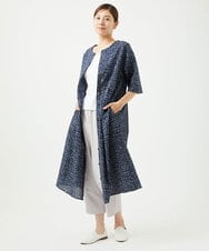 NGEJB11390 GIANNI LO GIUDICE(ジャンニ ロ ジュディチェ) [洗える・日本製]ミラクルウェーブブロックプリントワンピース ネイビー
