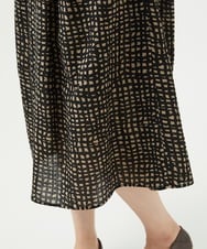 NGEJB11390 GIANNI LO GIUDICE(ジャンニ ロ ジュディチェ) [洗える・日本製]ミラクルウェーブブロックプリントワンピース ブラック