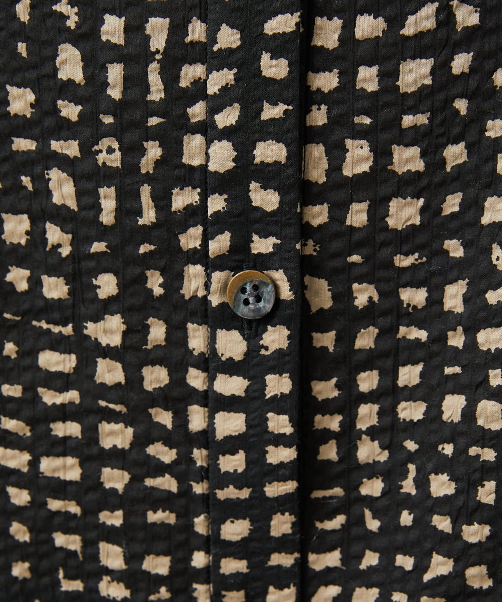 NGEJB11390 GIANNI LO GIUDICE(ジャンニ ロ ジュディチェ) [洗える・日本製]ミラクルウェーブブロックプリントワンピース ブラック