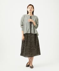 NGEJB11390 GIANNI LO GIUDICE(ジャンニ ロ ジュディチェ) [洗える・日本製]ミラクルウェーブブロックプリントワンピース ブラック