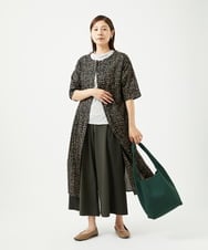 NGEJB11390 GIANNI LO GIUDICE(ジャンニ ロ ジュディチェ) [洗える・日本製]ミラクルウェーブブロックプリントワンピース ブラック