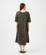 NGEJB11390 GIANNI LO GIUDICE(ジャンニ ロ ジュディチェ) [洗える・日本製]ミラクルウェーブブロックプリントワンピース ブラック