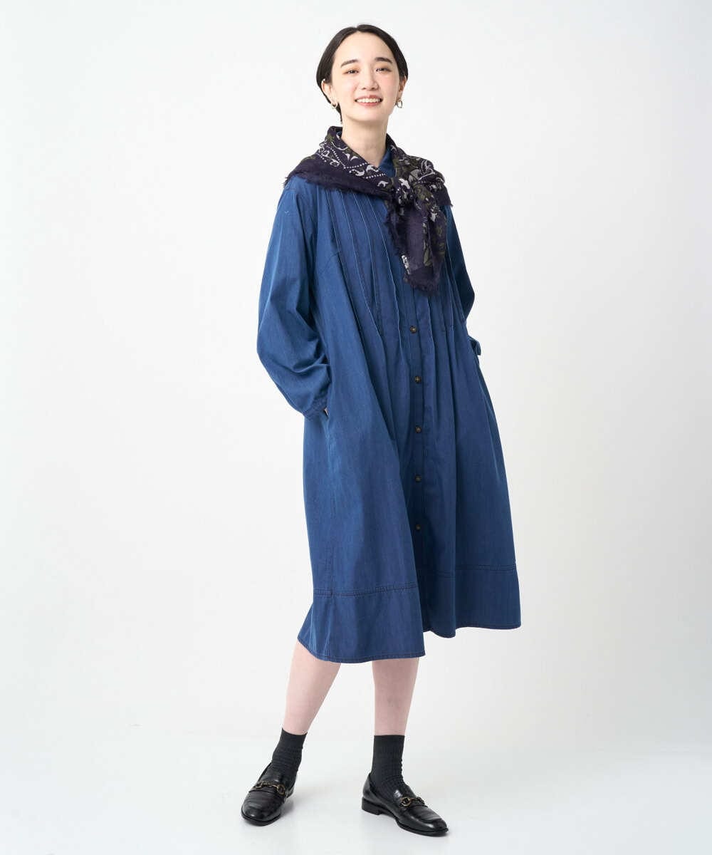 NGEJC21360 GIANNI LO GIUDICE(ジャンニ ロ ジュディチェ) [接触冷感・洗える]ビヨンドデニムワンピース ネイビー