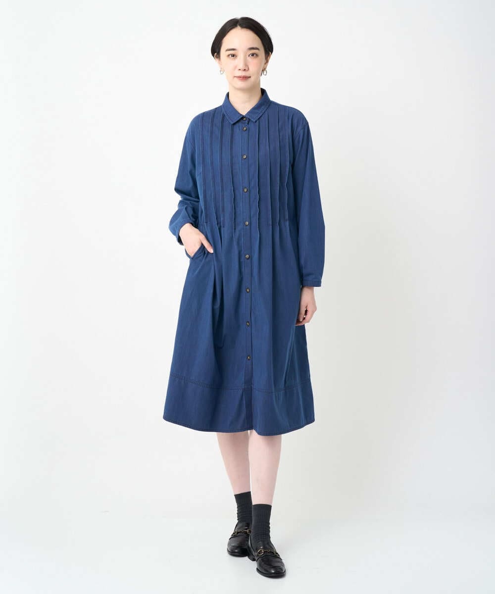 NGEJC21360 GIANNI LO GIUDICE(ジャンニ ロ ジュディチェ) [接触冷感・洗える]ビヨンドデニムワンピース ネイビー
