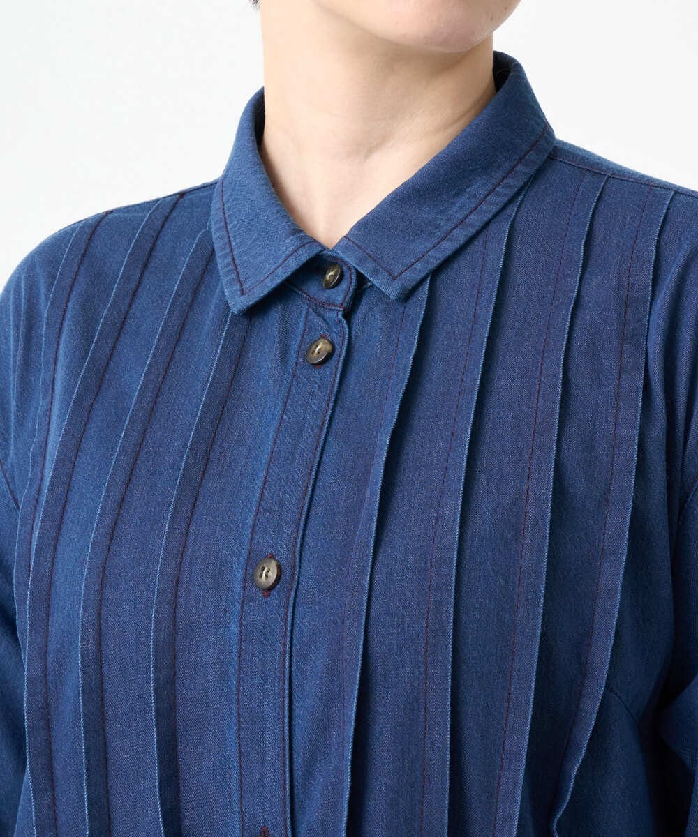 NGEJC21360 GIANNI LO GIUDICE(ジャンニ ロ ジュディチェ) [接触冷感・洗える]ビヨンドデニムワンピース ネイビー