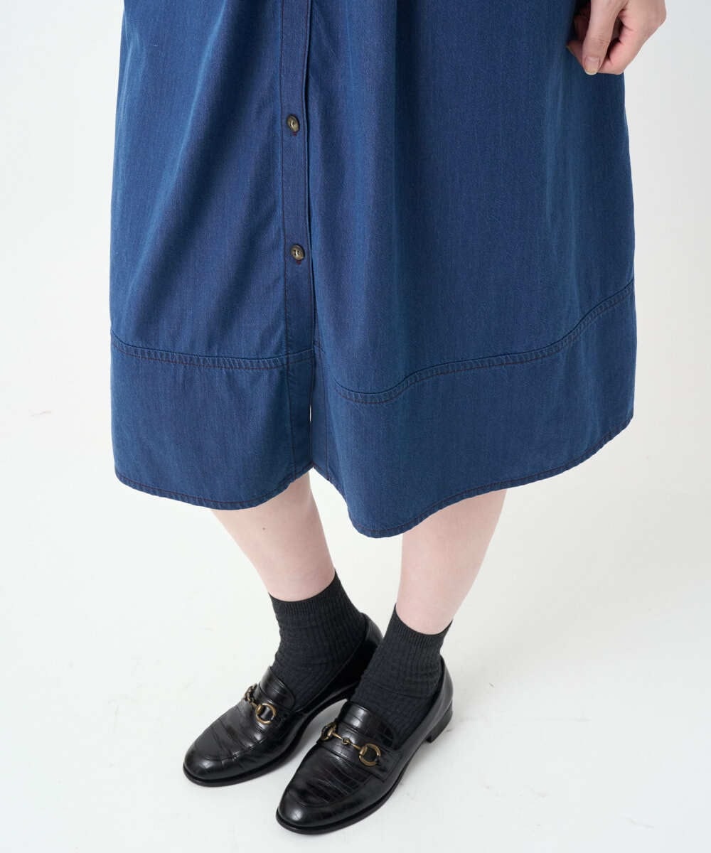 NGEJC21360 GIANNI LO GIUDICE(ジャンニ ロ ジュディチェ) [接触冷感・洗える]ビヨンドデニムワンピース ネイビー