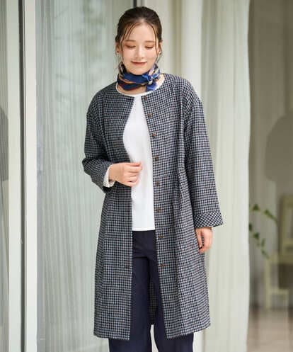 NGEJD19390 GIANNI LO GIUDICE [日本製]コットンウールギンガムチェックシャツワンピース