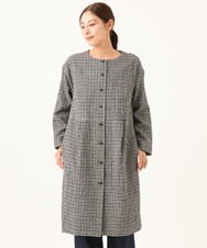 NGEJD19390 GIANNI LO GIUDICE(ジャンニ ロ ジュディチェ) [日本製]コットンウールギンガムチェックシャツワンピース ブラック