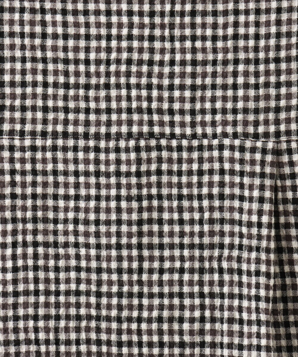 NGEJD19390 GIANNI LO GIUDICE(ジャンニ ロ ジュディチェ) [日本製]コットンウールギンガムチェックシャツワンピース ブラック