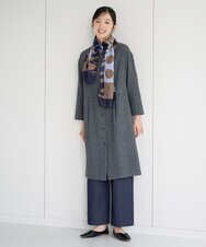 NGEJD19390 GIANNI LO GIUDICE(ジャンニ ロ ジュディチェ) [日本製]コットンウールギンガムチェックシャツワンピース ブラック