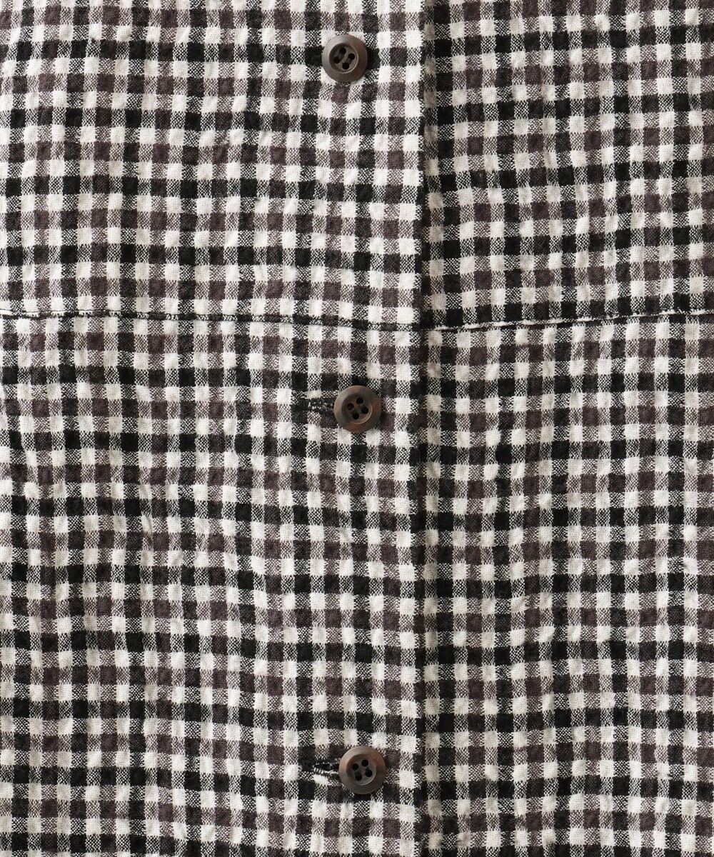 NGEJD19390 GIANNI LO GIUDICE(ジャンニ ロ ジュディチェ) [日本製]コットンウールギンガムチェックシャツワンピース ブラック