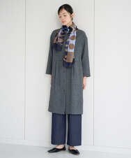 NGEJD19390 GIANNI LO GIUDICE(ジャンニ ロ ジュディチェ) [日本製]コットンウールギンガムチェックシャツワンピース ブラック
