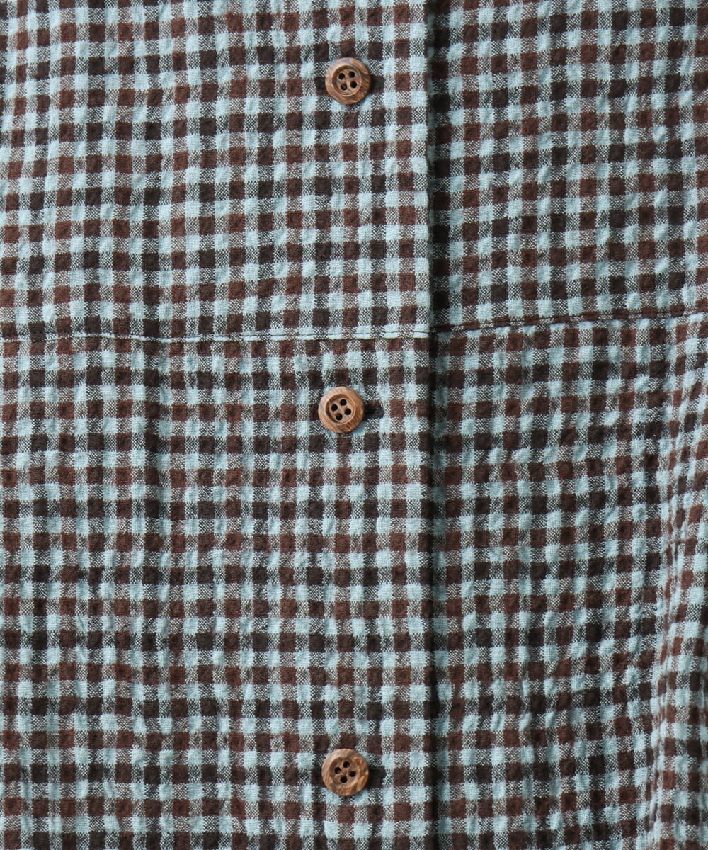 NGEJD19390 GIANNI LO GIUDICE(ジャンニ ロ ジュディチェ) [日本製]コットンウールギンガムチェックシャツワンピース ブラック