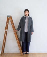 NGEJD19390 GIANNI LO GIUDICE(ジャンニ ロ ジュディチェ) [日本製]コットンウールギンガムチェックシャツワンピース ブラック