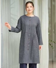 NGEJD19390 GIANNI LO GIUDICE(ジャンニ ロ ジュディチェ) [日本製]コットンウールギンガムチェックシャツワンピース ブラック