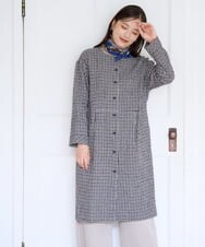 NGEJD19390 GIANNI LO GIUDICE(ジャンニ ロ ジュディチェ) [日本製]コットンウールギンガムチェックシャツワンピース ブラック