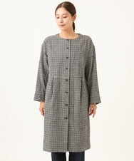 NGEJD19390 GIANNI LO GIUDICE(ジャンニ ロ ジュディチェ) [日本製]コットンウールギンガムチェックシャツワンピース ブラック