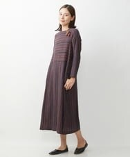 NGEJU13390 GIANNI LO GIUDICE(ジャンニ ロ ジュディチェ) [洗える・日本製]ランダムドビーストライプワンピース レッド