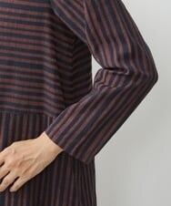 NGEJU13390 GIANNI LO GIUDICE(ジャンニ ロ ジュディチェ) [洗える・日本製]ランダムドビーストライプワンピース レッド