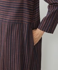 NGEJU13390 GIANNI LO GIUDICE(ジャンニ ロ ジュディチェ) [洗える・日本製]ランダムドビーストライプワンピース レッド