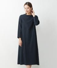 NGEJU13390 GIANNI LO GIUDICE(ジャンニ ロ ジュディチェ) [洗える・日本製]ランダムドビーストライプワンピース ネイビー