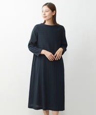 NGEJU13390 GIANNI LO GIUDICE(ジャンニ ロ ジュディチェ) [洗える・日本製]ランダムドビーストライプワンピース ネイビー