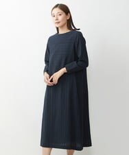 NGEJU13390 GIANNI LO GIUDICE(ジャンニ ロ ジュディチェ) [洗える・日本製]ランダムドビーストライプワンピース ネイビー