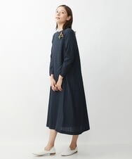 NGEJU13390 GIANNI LO GIUDICE(ジャンニ ロ ジュディチェ) [洗える・日本製]ランダムドビーストライプワンピース ネイビー