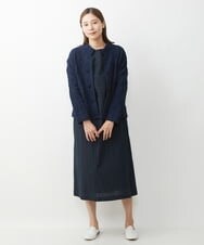 NGEJU13390 GIANNI LO GIUDICE(ジャンニ ロ ジュディチェ) [洗える・日本製]ランダムドビーストライプワンピース ネイビー