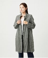 NGEJV52270 GIANNI LO GIUDICE(ジャンニ ロ ジュディチェ) [洗える]先染めストライプロングブラウス ブラック