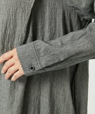 NGEJV52270 GIANNI LO GIUDICE(ジャンニ ロ ジュディチェ) [洗える]先染めストライプロングブラウス ブラック