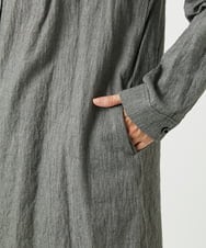 NGEJV52270 GIANNI LO GIUDICE(ジャンニ ロ ジュディチェ) [洗える]先染めストライプロングブラウス ブラック