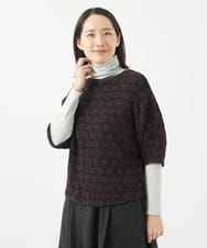 NGFAA01390 GIANNI LO GIUDICE(ジャンニ ロ ジュディチェ) [日本製]シェニールジャガードニットプルオーバー ダークブラウン