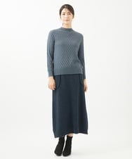 NGFAB21250 GIANNI LO GIUDICE(ジャンニ ロ ジュディチェ) [洗える]ウール混ラメニット ブルーグレー