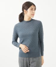 NGFAB21250 GIANNI LO GIUDICE(ジャンニ ロ ジュディチェ) [洗える]ウール混ラメニット ブルーグレー