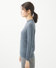 NGFAB21250 GIANNI LO GIUDICE(ジャンニ ロ ジュディチェ) [洗える]ウール混ラメニット ブルーグレー