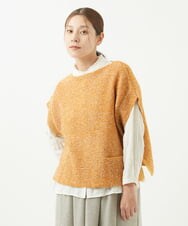 NGFAB31250 GIANNI LO GIUDICE(ジャンニ ロ ジュディチェ) シルク混ファンシーニットベスト オレンジ