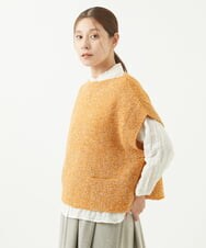NGFAB31250 GIANNI LO GIUDICE(ジャンニ ロ ジュディチェ) シルク混ファンシーニットベスト オレンジ