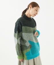 モヘア混ジャガードマーブルニット(ニット・セーター) | GIANNI