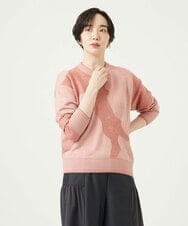 NGFAE11330 GIANNI LO GIUDICE(ジャンニ ロ ジュディチェ) [洗える]インターシャイタリアジャガードニット ピンク