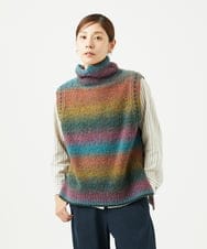 NGFAE13270 GIANNI LO GIUDICE(ジャンニ ロ ジュディチェ) カスリブークレニットベスト グリーン×ブルー系