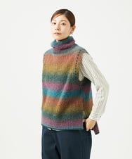 NGFAE13270 GIANNI LO GIUDICE(ジャンニ ロ ジュディチェ) カスリブークレニットベスト グリーン×ブルー系
