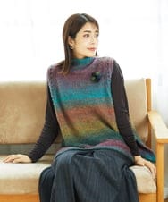 NGFAE13270 GIANNI LO GIUDICE(ジャンニ ロ ジュディチェ) カスリブークレニットベスト グリーン×ブルー系