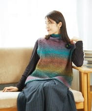 NGFAE13270 GIANNI LO GIUDICE(ジャンニ ロ ジュディチェ) カスリブークレニットベスト グリーン×ブルー系